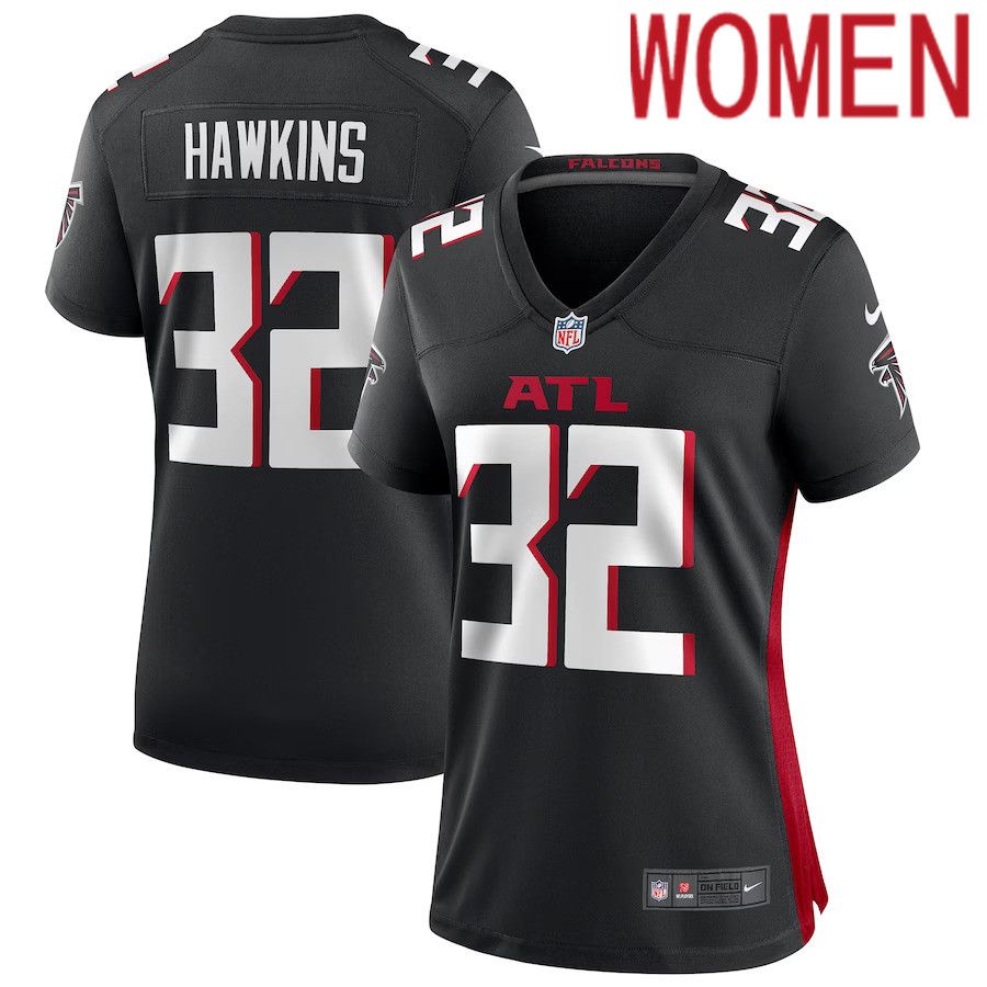 Women Atlanta Falcons 32 Jaylinn Hawkins Nike Black Game NFL Jersey